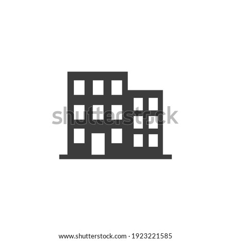 Company Office Icon Isolated on Black and White Vector Graphic