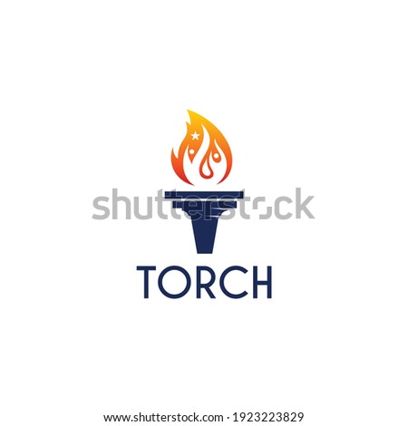Torch logo with two human symbols 
