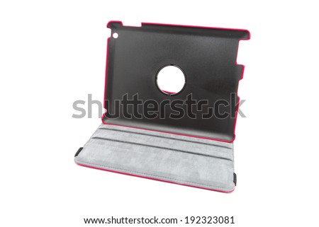 Black tablet case on white background