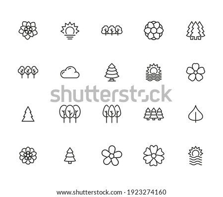 Summer line icons set. Stroke vector elements for trendy design. Simple pictograms for mobile concept and web apps. Vector line icons isolated on a white background.