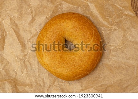 Plain bagel typical European bread