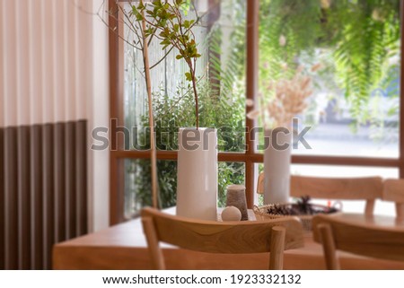 Cozy style coffee shop interior, stock photo