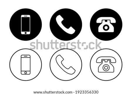 Phone icon set. Call icon vector. telephone symbol Royalty-Free Stock Photo #1923356330