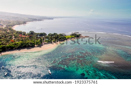 Aerial View of Senggigi Beach, Near Bali.