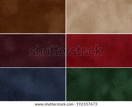 Set of multicolored velvet high-resolution textures for background.