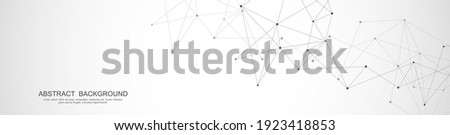 Website header or banner design with abstract polygonal background and connecting dots and lines. Global network connection. Digital technology with plexus background and space for your text Royalty-Free Stock Photo #1923418853
