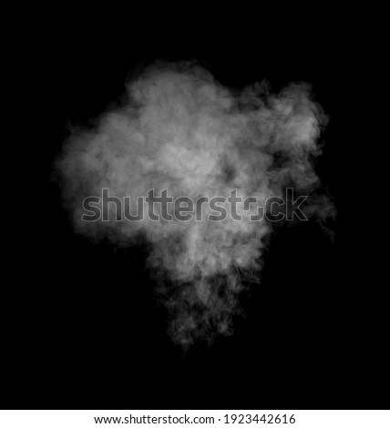 Isolated white smoke effect on black background. Royalty-Free Stock Photo #1923442616
