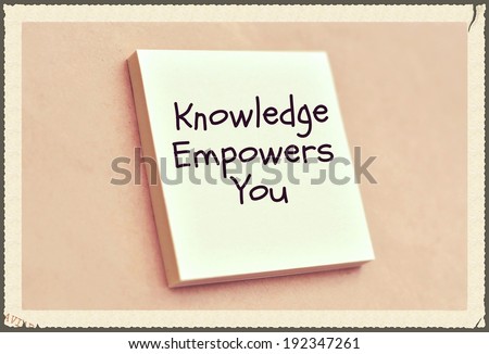 Text knowledge empowers you on the short note texture background