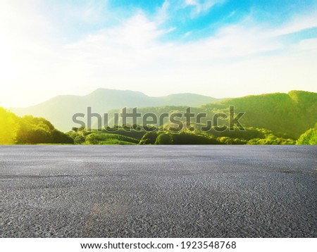 Asphalt road and beautiful natural landscape background.