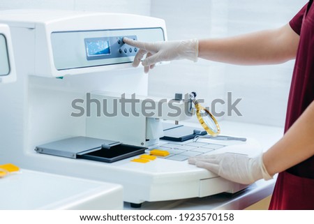 Waxing samples in laboratory, Histological examination (biopsy) Royalty-Free Stock Photo #1923570158