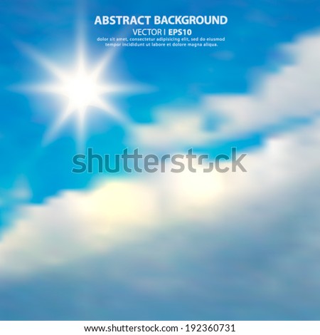 Editable vector illustration of light clouds in a blue sky made using a gradient mesh Vector EPS 10 illustration.