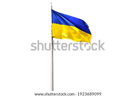 ukrainian national flag isolated on a white background