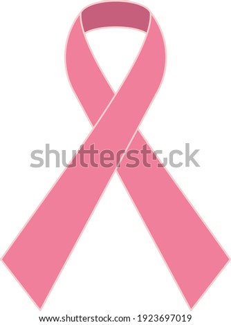 The international symbol of the Fight Against Breast Cancer, pink silk ribbon on a white background, vector icon. Survivor, Breast cancer awareness. Breast cancer prevention and symbol.