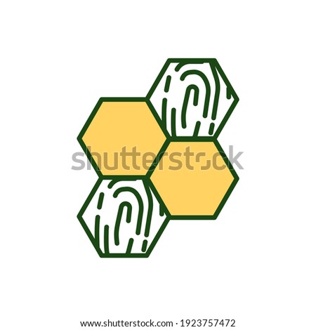 Eco design RGB color icon. Natural materials, wood in interior. Wooden panels. Eco friendly environment. Sustainability in house construction. Biophilic decoration. Isolated vector illustration
