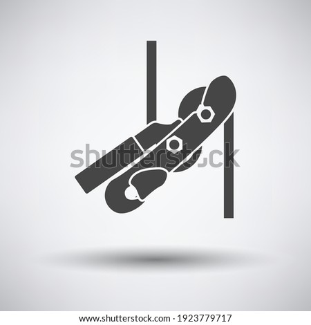 Alpinist Rope Ascender Icon. Dark Gray on Gray Background With Round Shadow. Vector Illustration.