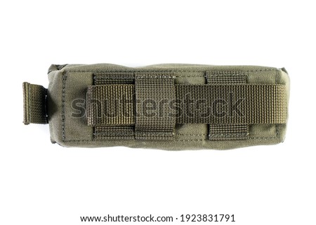 The military bag for turnstile, wicket, tourniquet or first aid kit isolated on a white background.