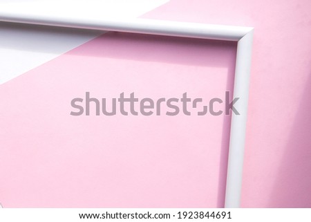 Portrait empty white wooden frame mockup on pink background