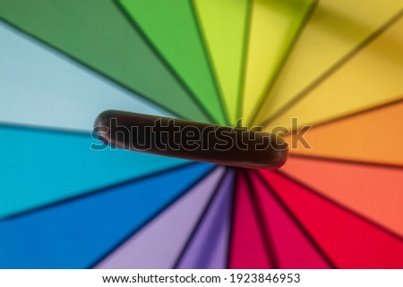 Colorful rainbow colored umbrellas pattern.