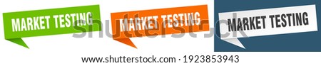 market testing banner sign. market testing speech bubble label set