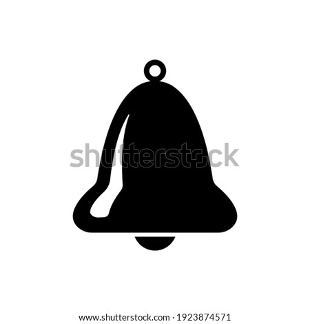 Bell icon. Black silhouette. Vector flat graphic illustration. The isolated object on a white background. Isolate.