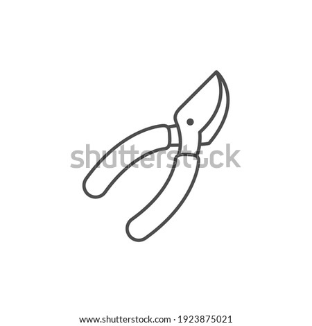 Gardening scissors line outline icon