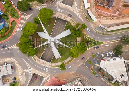 little mouse square next to the viaduct, Goias, Brazil, monument of the three landmarks, goiania pictures