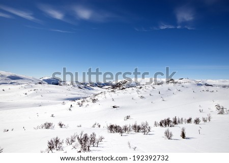Picture from telemark, norway, winter landscape in rauland