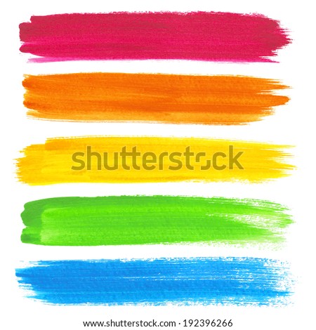 Colorful vector watercolor brush strokes Royalty-Free Stock Photo #192396266