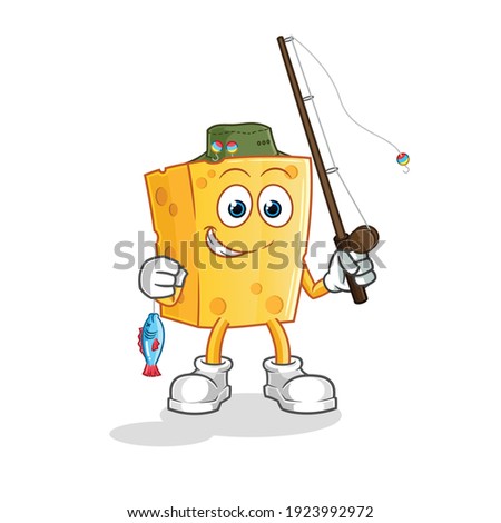cheese fisherman illustration. character vector