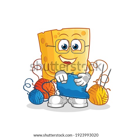 cheese tailor mascot. cartoon vector
