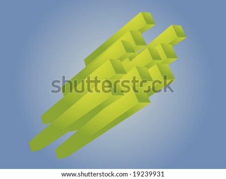 Abstract 3d geometric rectangular cluster shape illustration