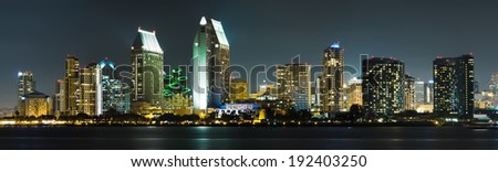 Downtown Cityscape with Buildings Reflecting, City of San Diego, California USA