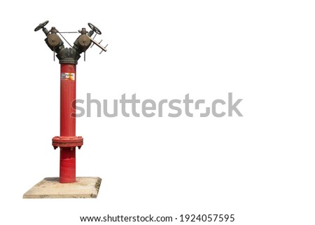Fire hydrant in an industrial plant in a white background.