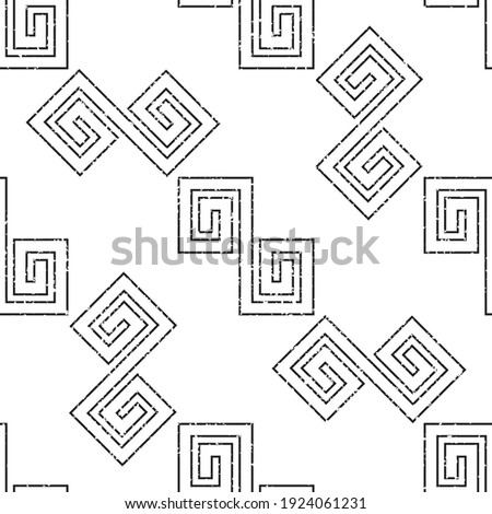 
Seamless pattern with grunge black zigzag lines