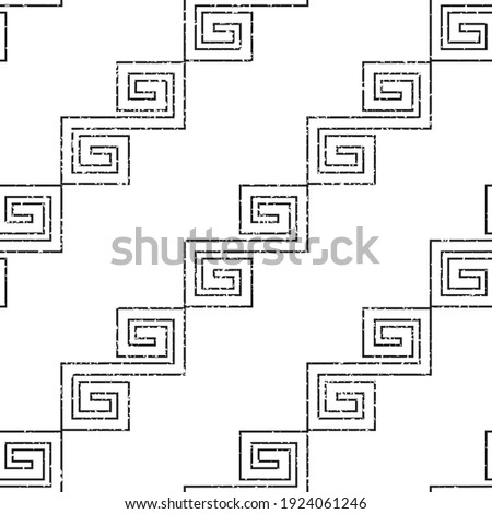 
Seamless pattern with grunge black zigzag lines