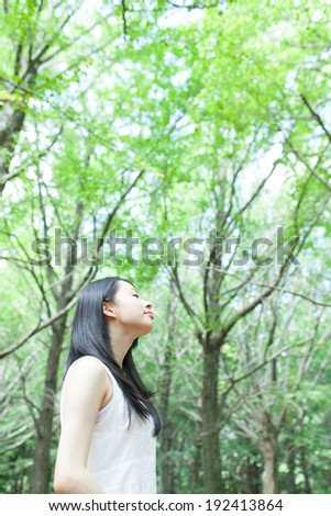 Young woman in a forest