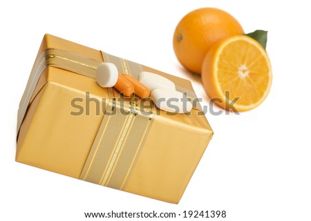 a photo of orange and pills
