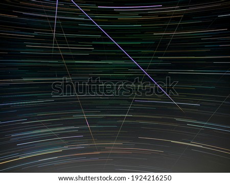 Diurnal motion with ISS trail in winter
 Royalty-Free Stock Photo #1924216250