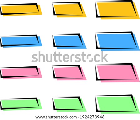 A small set of vector frames in different colors.