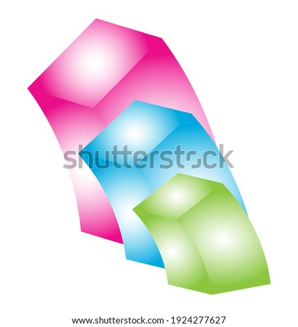 Originally designed 3D illustration of business logo,business icon from color bricks