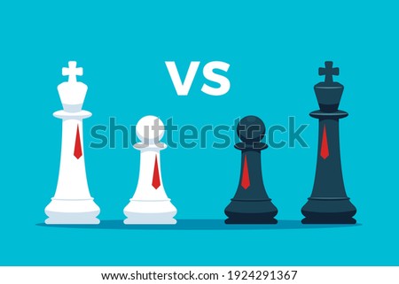 The White side versus the black side. Chess Game