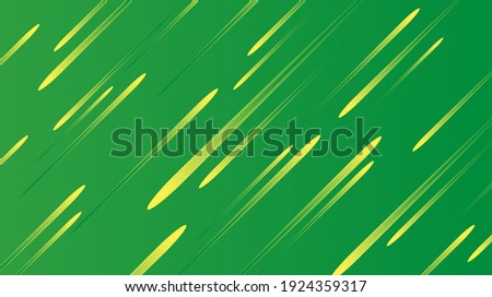 Abstract green background with speed lines, falling comets track. diagonal texture
