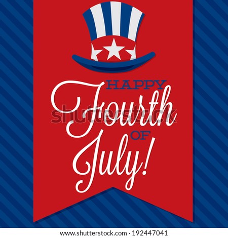 Retro ribbon Independence Day card in vector format.