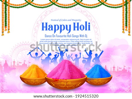 illustration of abstract colorful Happy Holi background card design for color festival of India celebration greetings Royalty-Free Stock Photo #1924515320