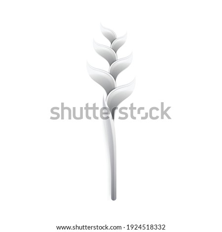 White paper tropical leaves composition with paper crafting goods image vector illustration