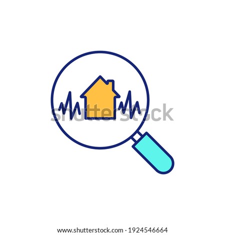 Earthquake engineering RGB color icon. Strengthening construction to withstand natural disaster. Residential building to prevent damage. Urban infrastructure. Isolated vector illustration