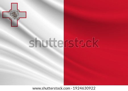 Flag of Malta. Fabric texture of the flag of Malta. Royalty-Free Stock Photo #1924630922