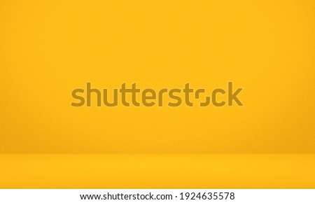 Empty yellow color texture pattern cement wall studio background. Used for presentation summer holiday products for sale online. Royalty-Free Stock Photo #1924635578