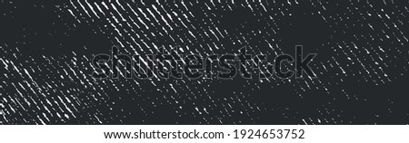 Grunge white lines and dots on a black background - Vector illustration