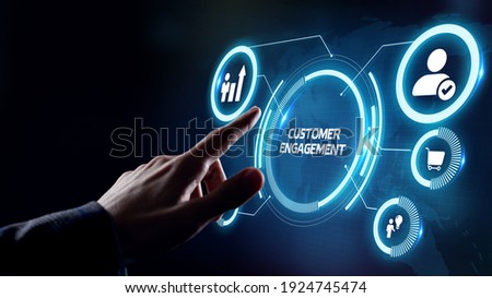 Business, Technology, Internet and network concept. Shows the inscription: CUSTOMER ENGAGEMENT.  Royalty-Free Stock Photo #1924745474